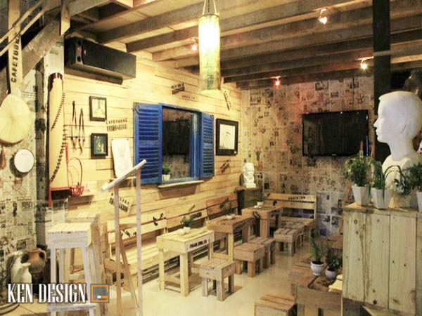 thiết kế quán cafe acoustic ấn tượng